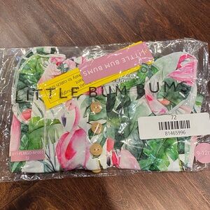Little Bum Bums Bamboo Flamingo Print Snap Romper 9-12m NWT
